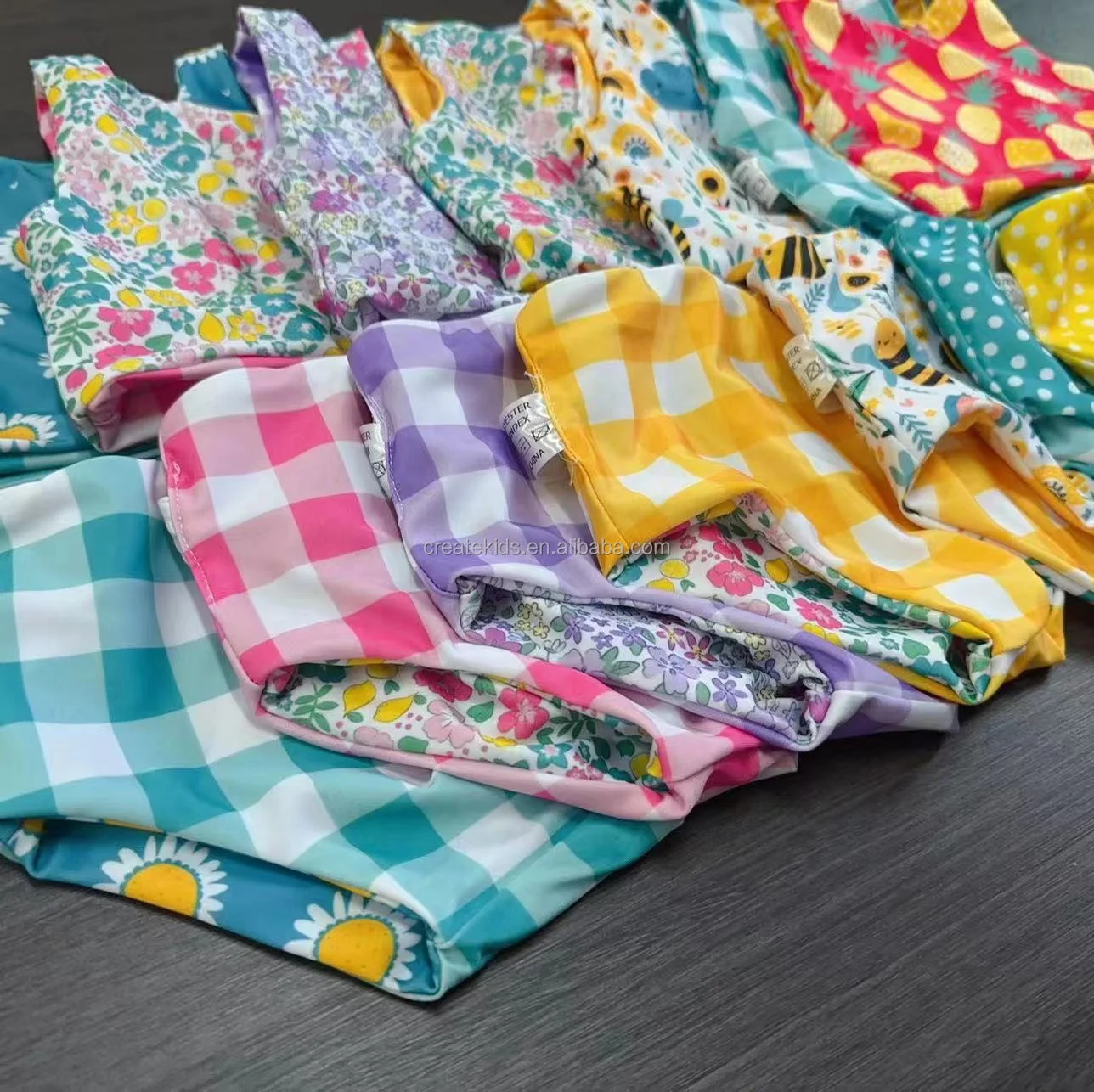 Customize Printed Summer Two Pieces Bathing Suits Bikini Set Baby Swimming Clothing Kids Girls Swimsuits