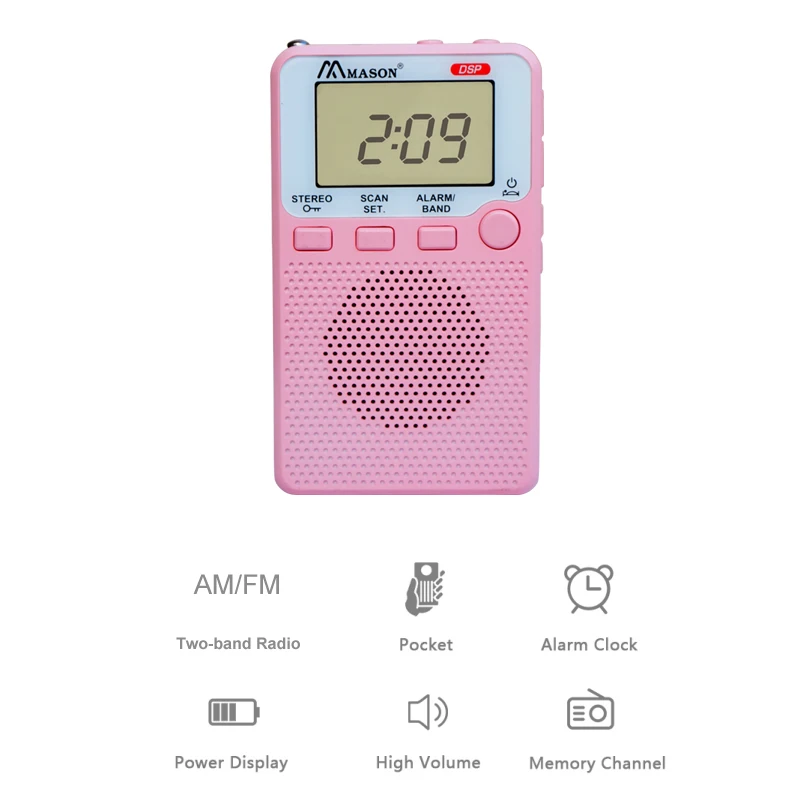LCD screen multi-functions good quality IC digital radio with earphones pocket size fm radio