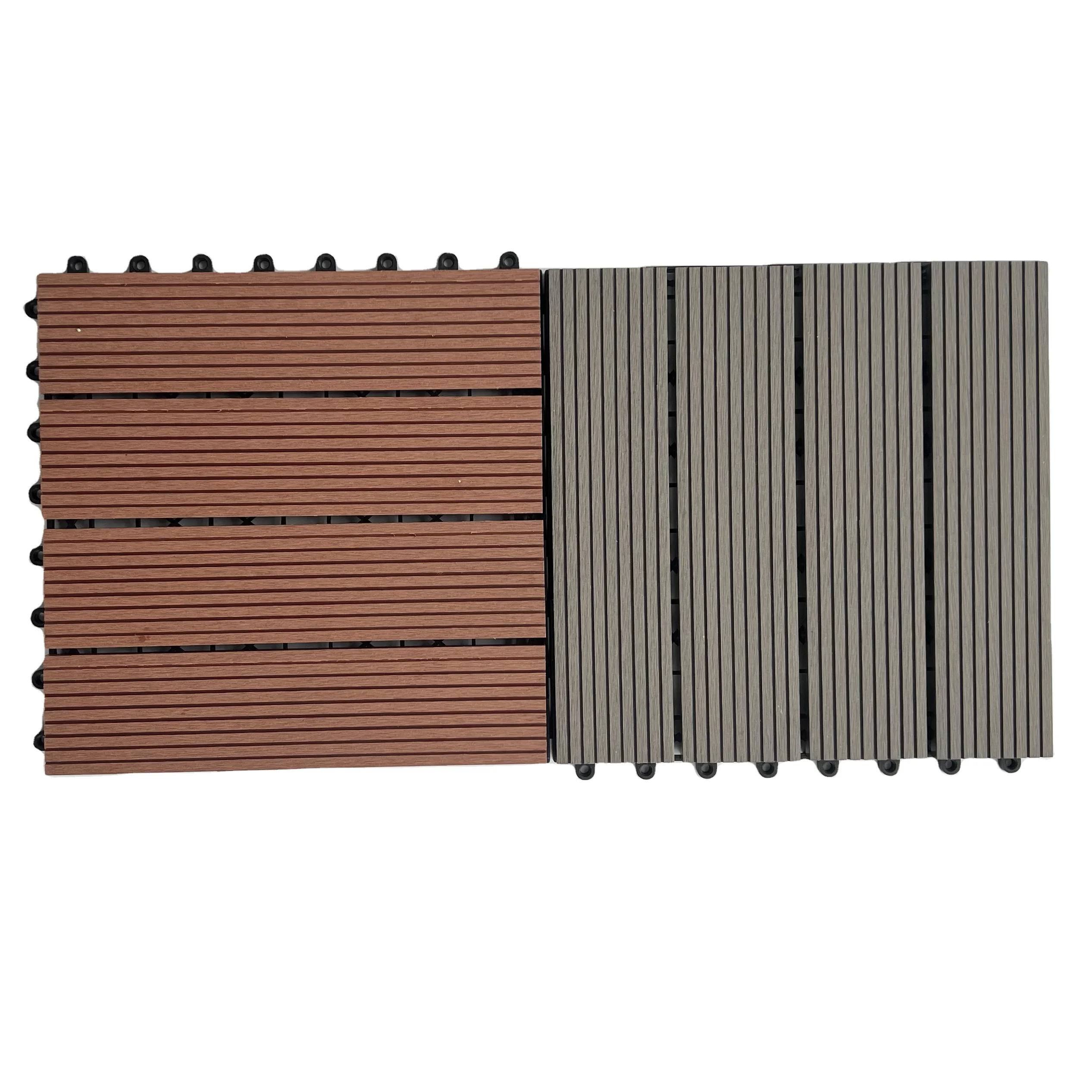 Cheap Manufacturer Exterior Wood-Plastic Composite Deck Tiles 30*30CM WPC Garden Terrace Floor Outdoor Interlocking Tile