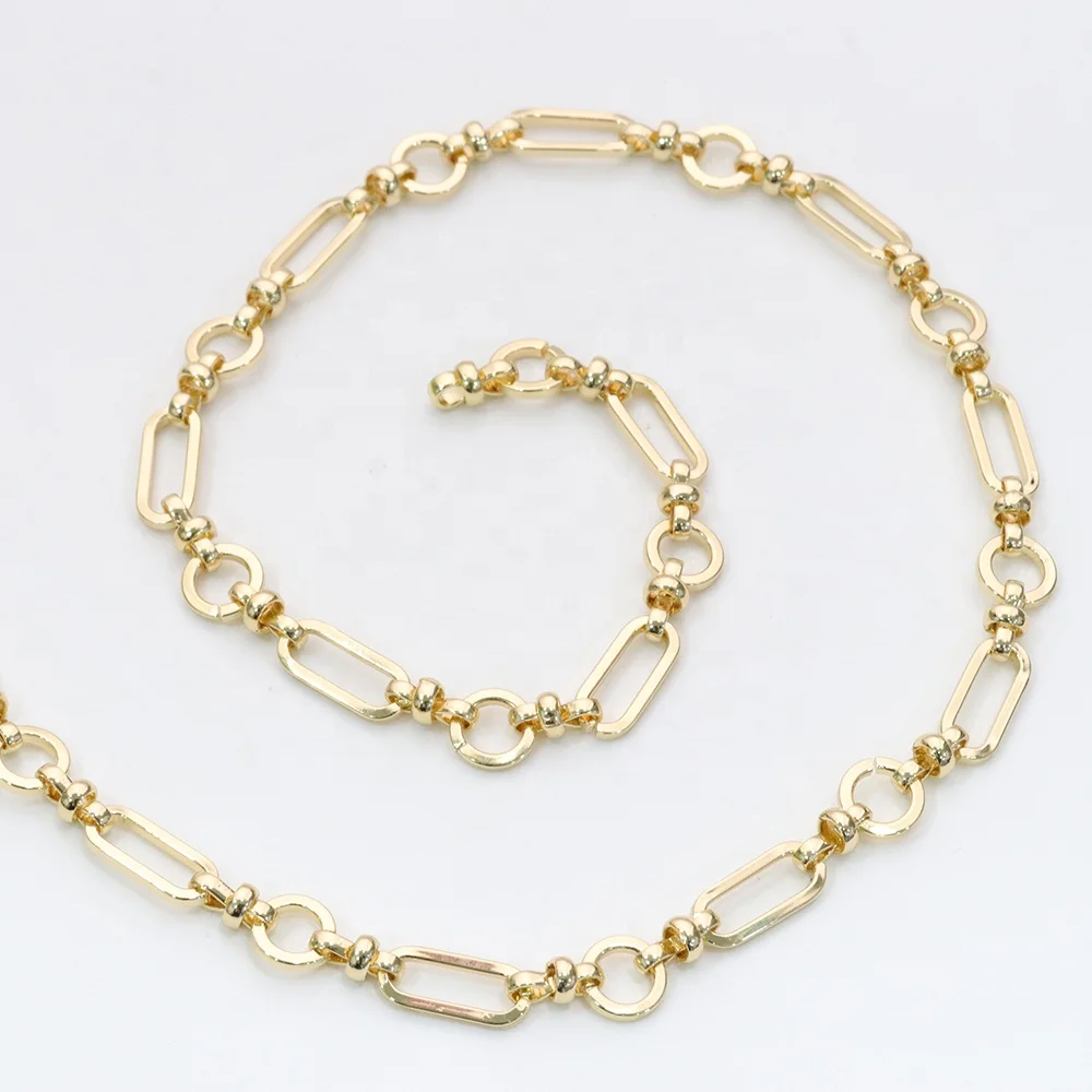 High Quality Gold Platting Hand Made Dainty Rolo Cable Paperclip Chain For DIY Jewelry