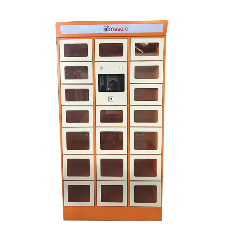 smart  restaurant refreigerated  food delivery transparent  door locker with system