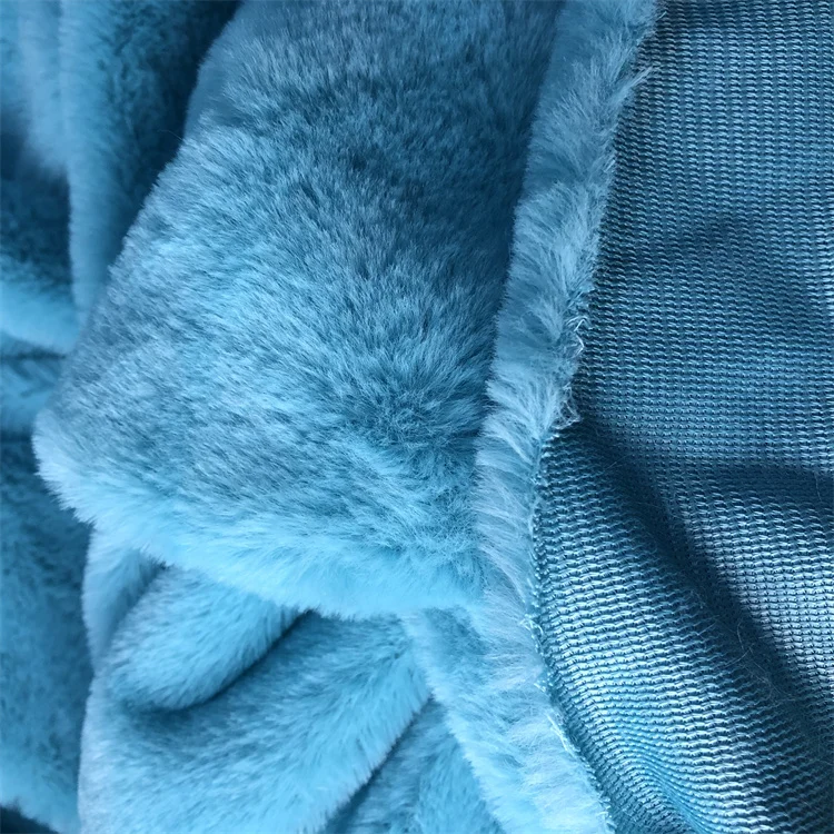 Environmental protection thickened plush imitation rabbit hair soft warm blanket fabric suitable for scarf clothing fabric