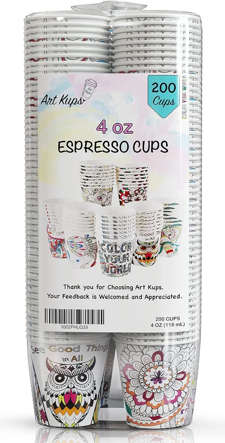 Unique Designs for Hot Cold Drinks Eco-Friendly Disposable Cups for Events Colorable, Recyclable Ideal for Coffee Tea