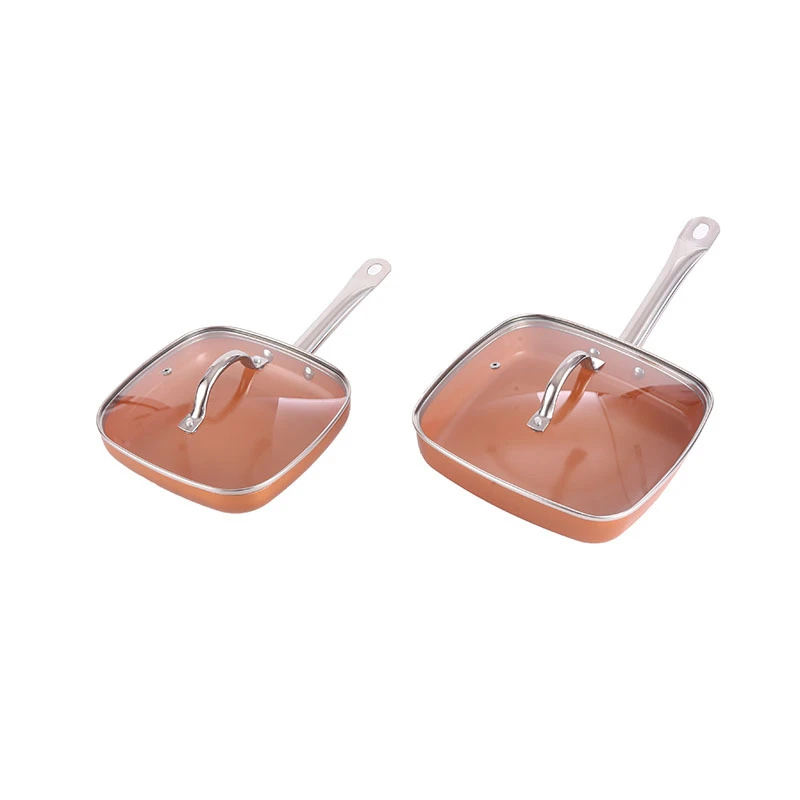 Flat bottom deep frying pan Removable aluminum non-stick pan Braising frying pan cooking kitchenware gift