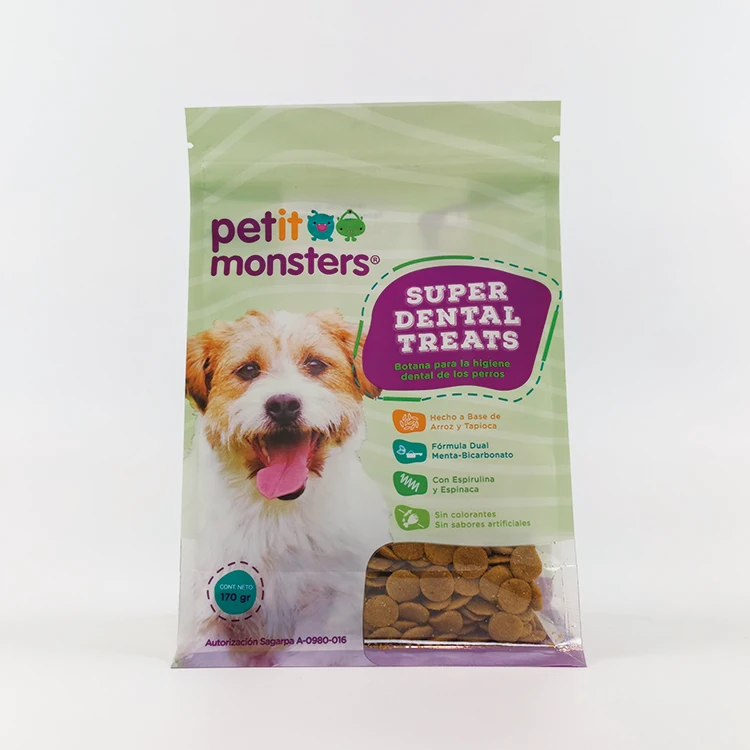 Resealable 250g 16oz PET Snack Dog Cat treat Dry food packaging 1KG smell proof Mylar bags Zipper Flat bottom Stand up pouches