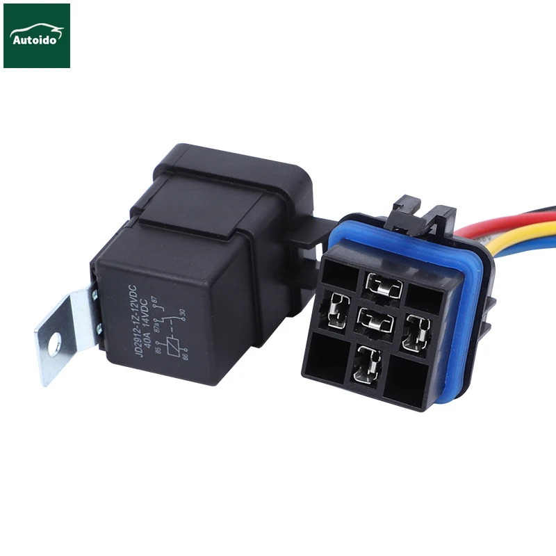 5-Pin 12V Waterproof Relay Kit 12 Volt SPDT Automotive Marine Relays for Boats Auto Fan Cars 12 AWG Hot Wires