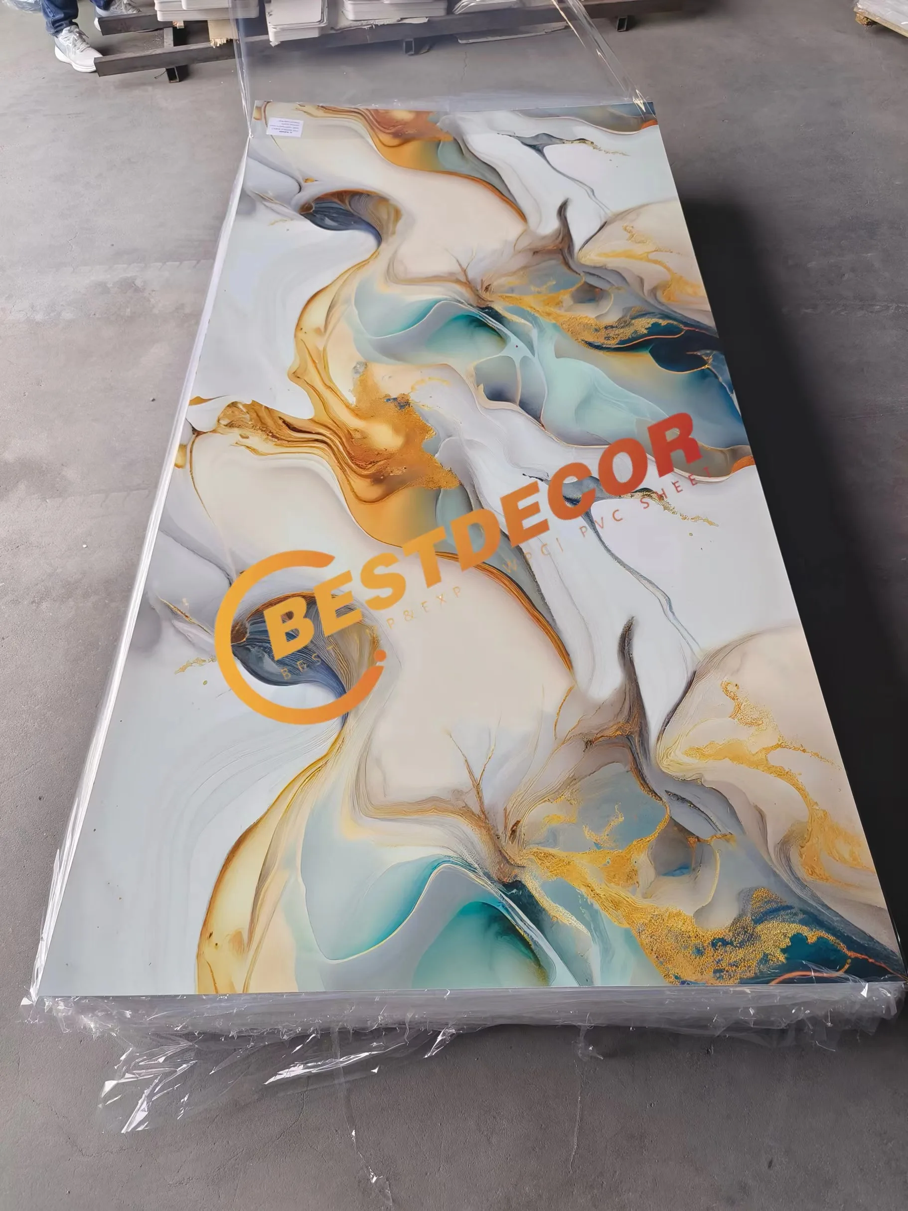 New Design Marble Patterned Fire Resistant Board PVC UV Marble Sheet for Indoor PVC Marble Wall Board