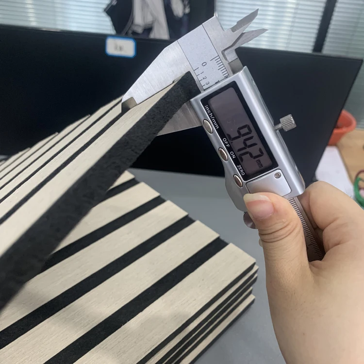 Eco Friendly natural oak acoustic slat wall panels mdf acoustic panel wooden veneer wood panel For Wall And Ceiling