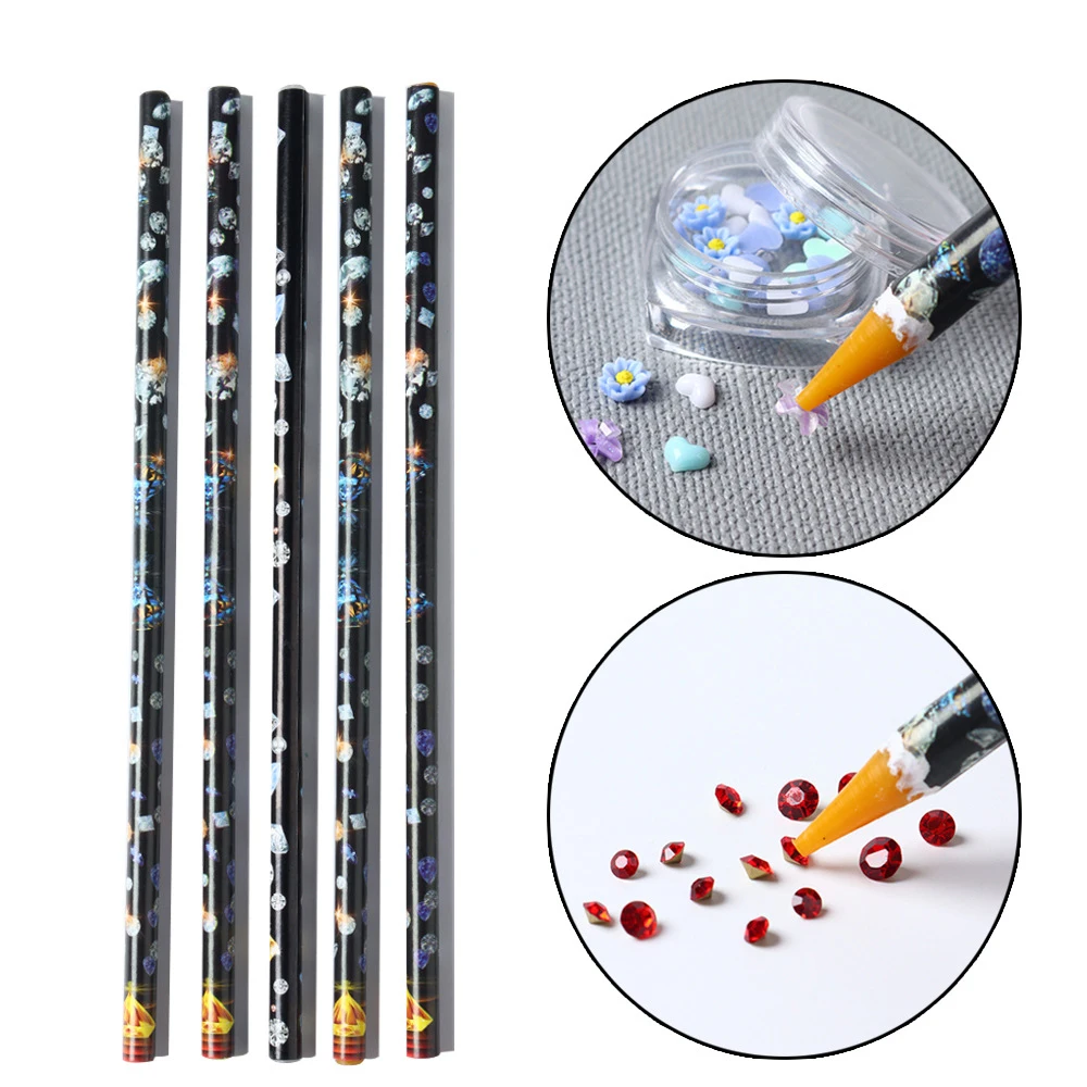 Nail Supplies Manicure Art Sticky Wax Pen Rhinestone Picker Pencil Dotting Wax Pen