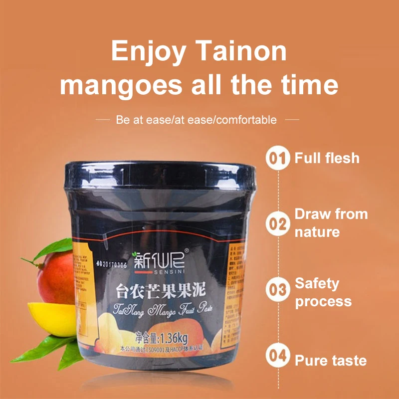 Hot Selling High Quality Fresh Picked Mango jam drink fresh jam for fruit tea