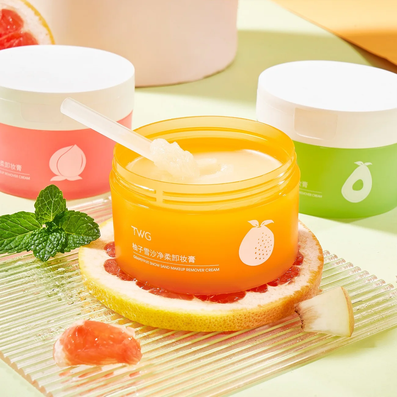 TWG 3 Colors Fruit Make Up Remover Facial Makeup Remover Cream Gentle Deep Cleansing Makeup Removing Balm
