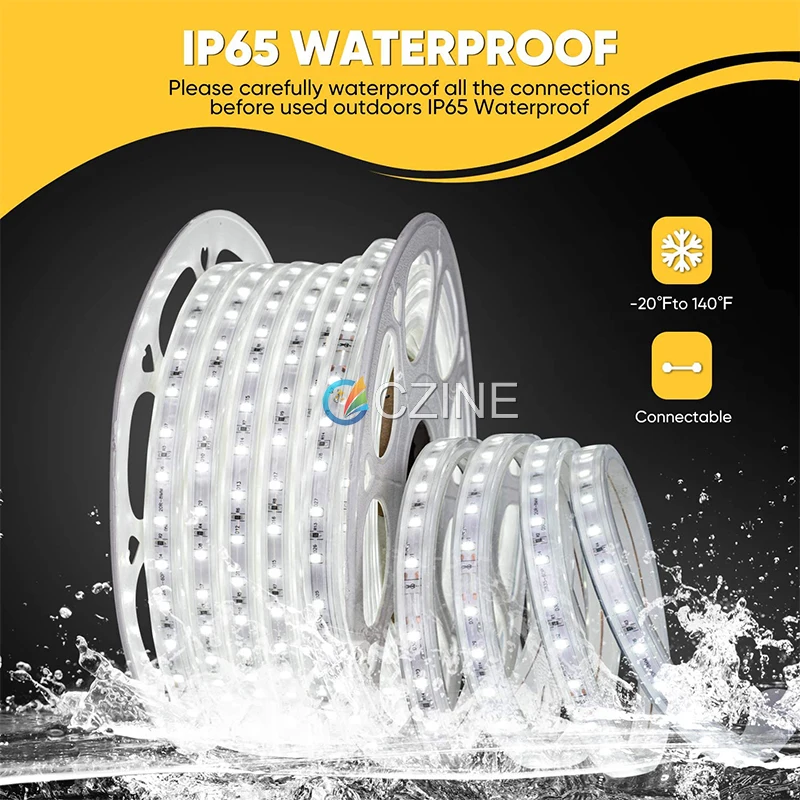 AC 110V 220V 6500k 60led 18w/mDownlight/ceiling/pendant/wall Light flexible waterproof smd2835 led strip light