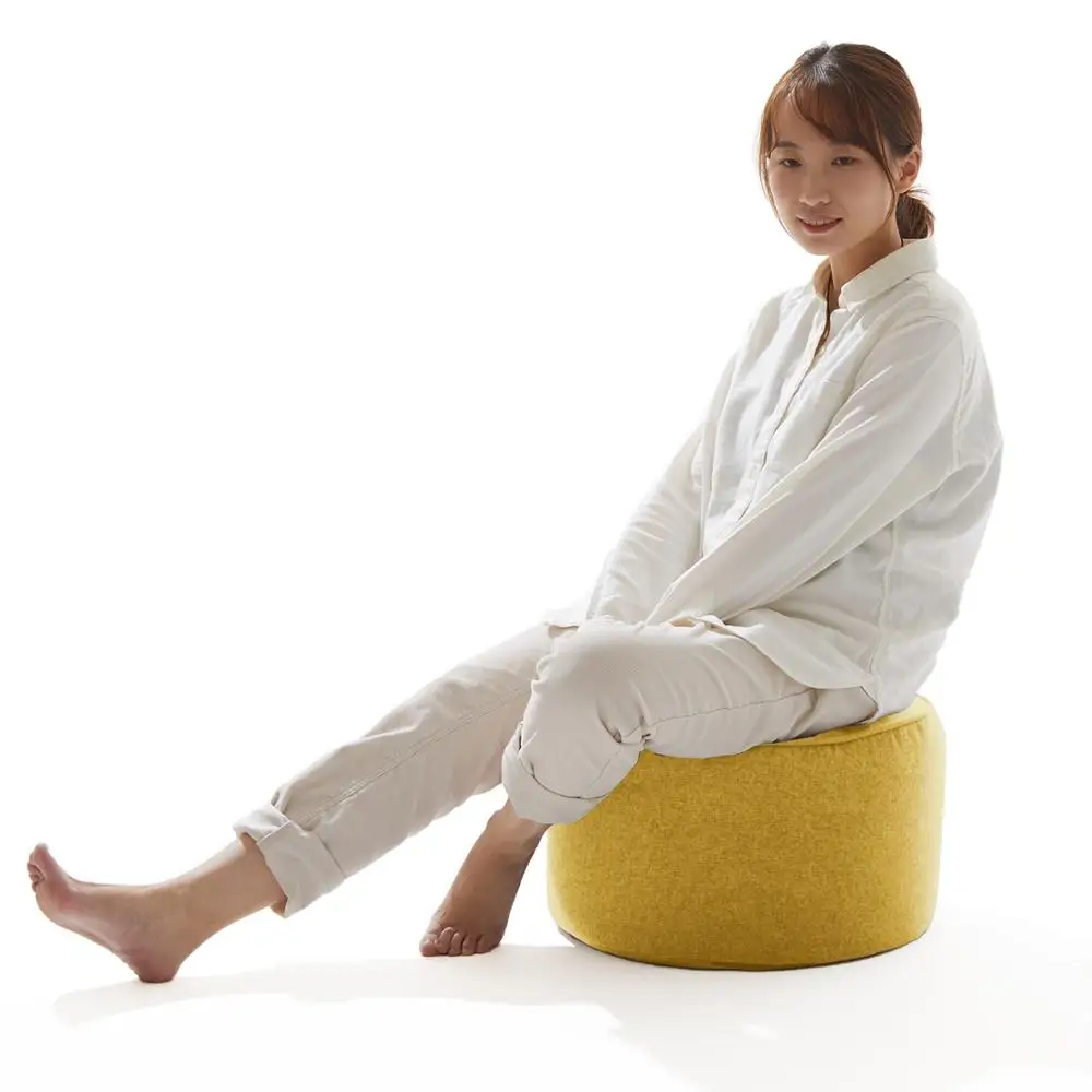 footstool Round Ottoman flannel  fabric Ottoman pouf