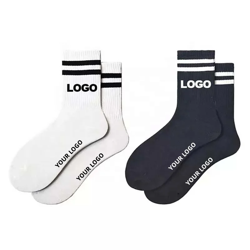Wholesale tennis socks unisex cycling new fashion custom design crew sports socks cotton custom logo socks men