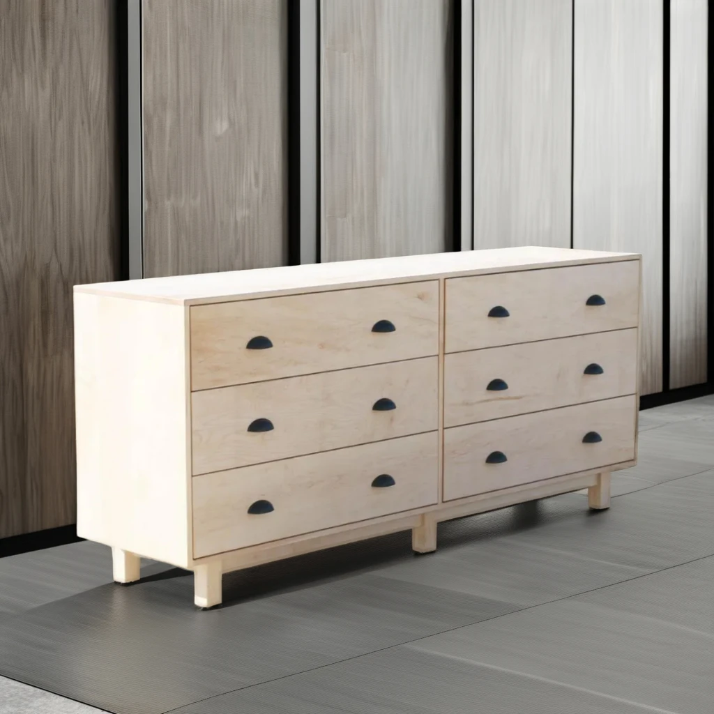 Wholesale Customized Tall Wood Storage Closet 6 Drawer Dresser Bedroom Modern Minimalist Industrial European Design Living Room