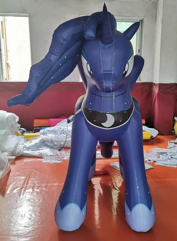 PVC Cute Inflatable dark  Pony Cartoon for Play