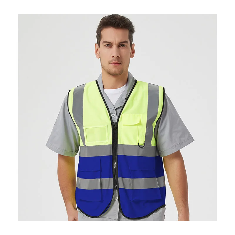 blue High Visibility Custom Reflective Safety Vest for Warning