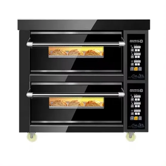 Fashion Black Titanium Stainless Steel Oven Series Gas Oven 3 Decks 6 Trays Gas Baking Bread Oven in Bakery Equipment