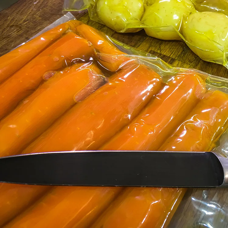 Vegetables Meat Seal Heat Food Grade Clear Sealer Bags For Food Customized Meat Vacuum 3 Side Seal Bag