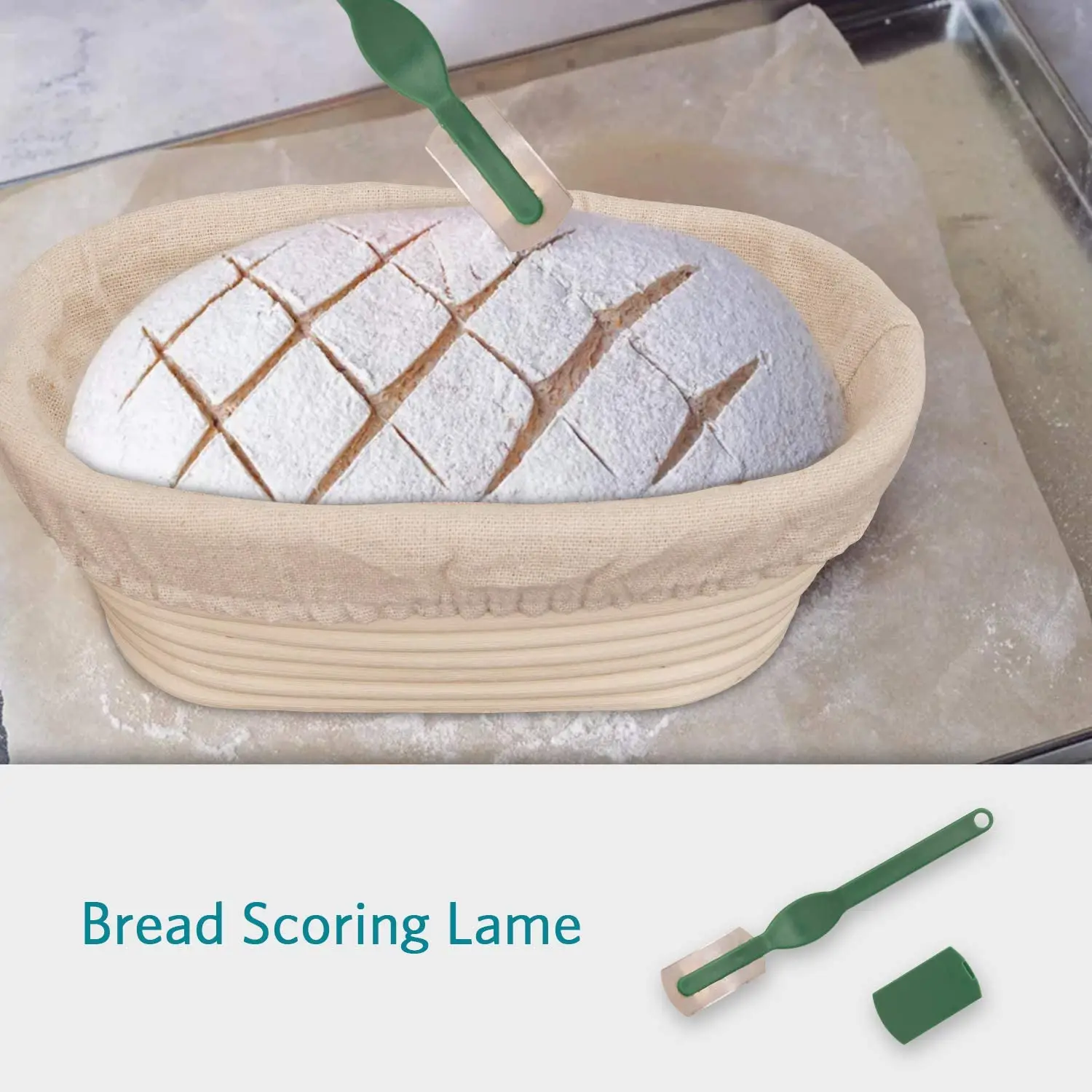 2021 new product Baking Baking Accessories Plastic Scoring, Bread Lame Dough Scraper Rattan Bread Proofing Baskets Colour