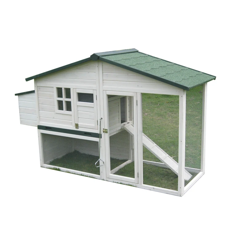 Outdoor large easy clean wooden chicken coop with nesting box