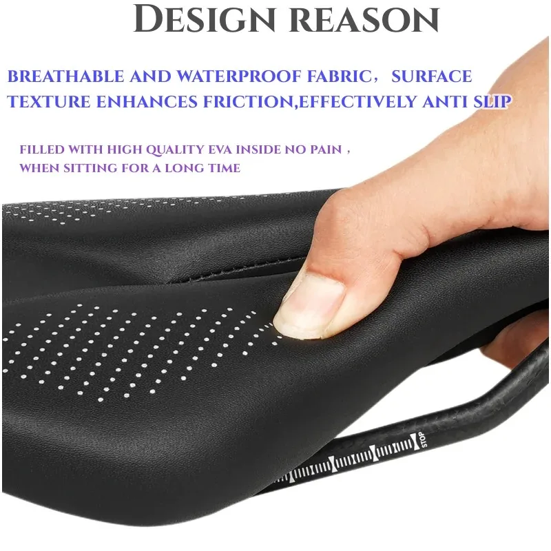 Leather Carbon Saddle MTB/Road 143/155MM Bike Saddle Super Light Leather Carbon Cushions Carbon Rails Bicycle Seat Bike Seat