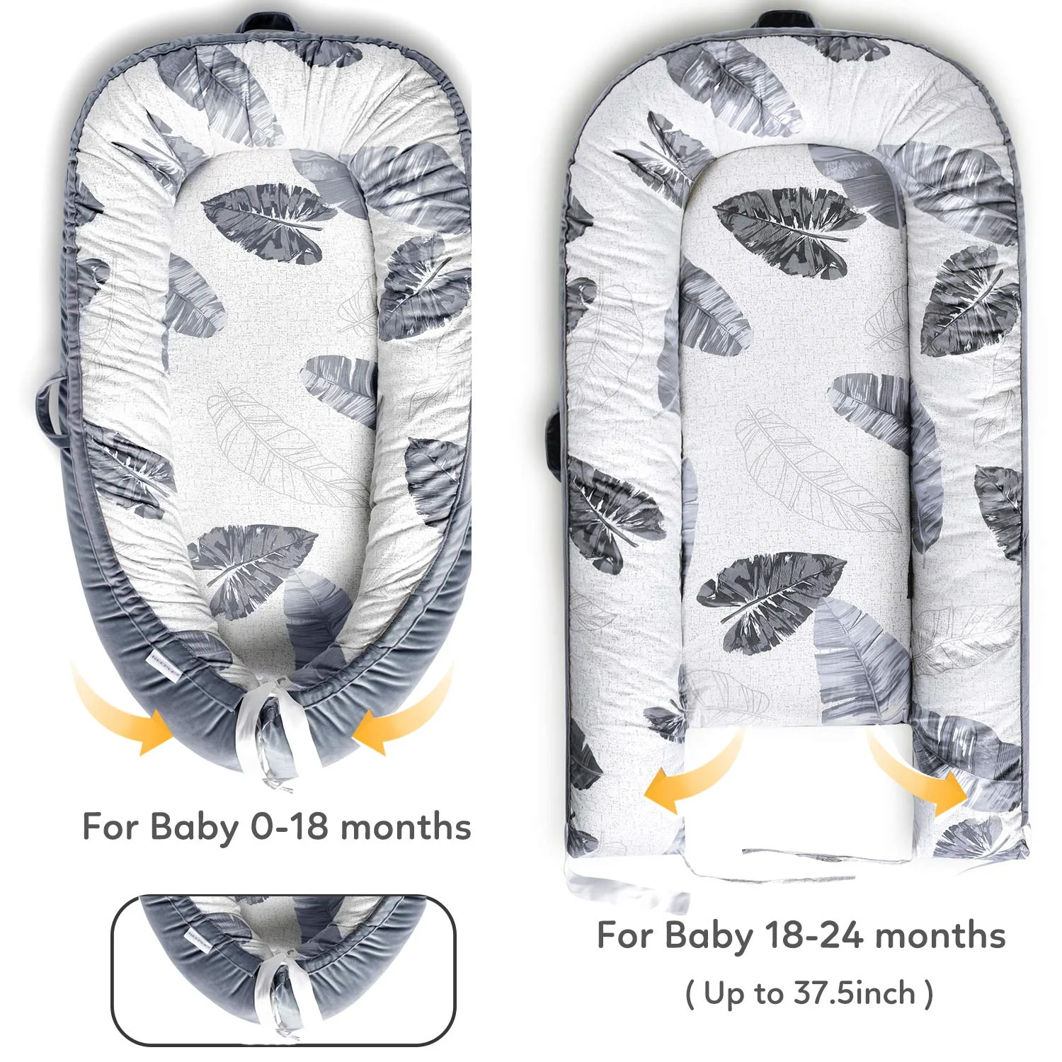 Baby Lounger Baby Nest for Bedroom Portable Infant Bassinet Nest for Co-Sleep Removable Cover Baby Bionic Bed Cotton Fabric