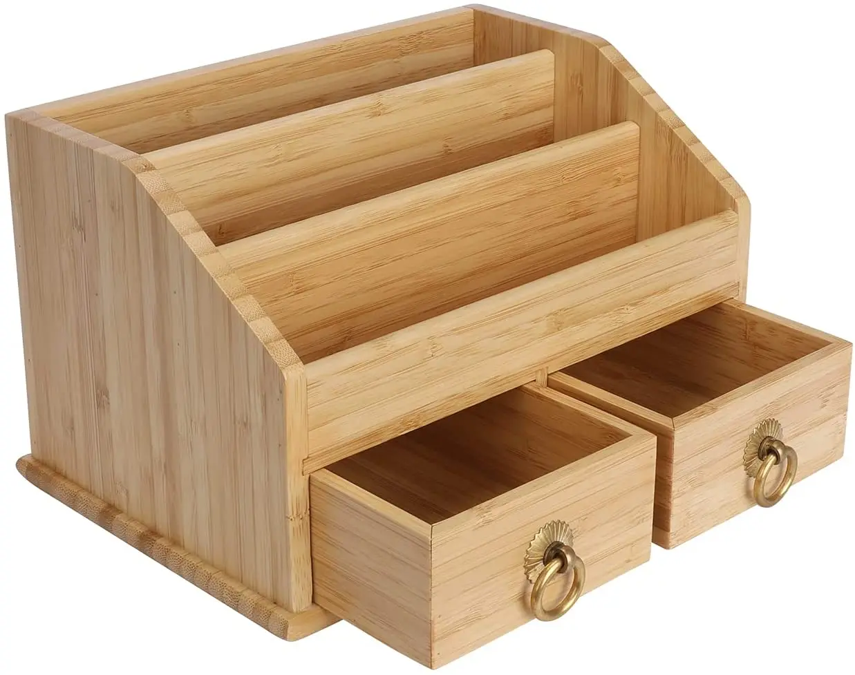 Bamboo Desk Organizer Kits Office Desk Organizer with Drawers Stationery Organizer Box
