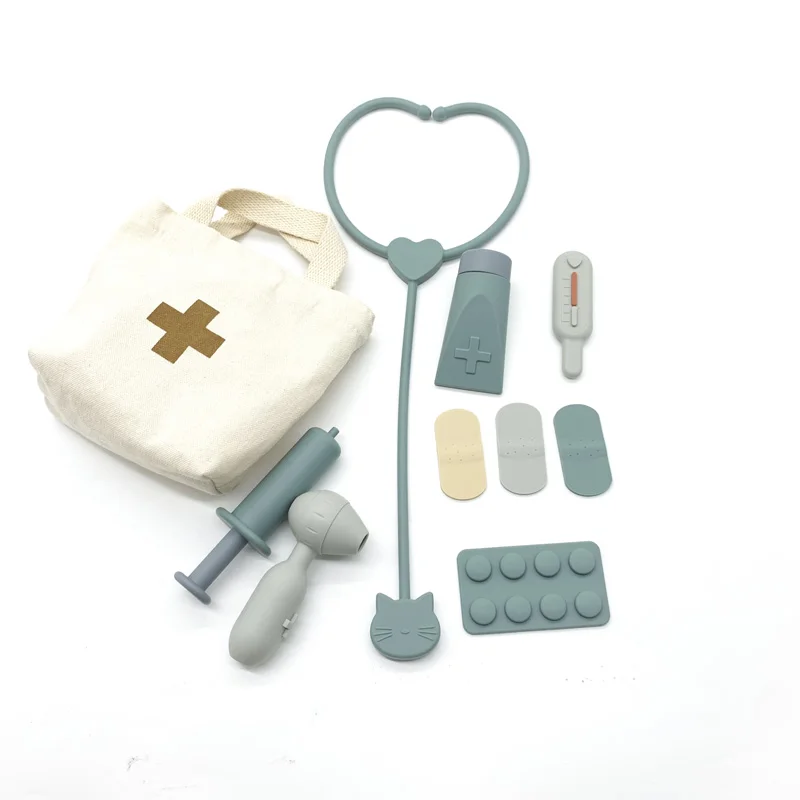 BPA Free Educational Toy Silicone Doctor Pretend Play Set Toys for Children Kids Toddler who