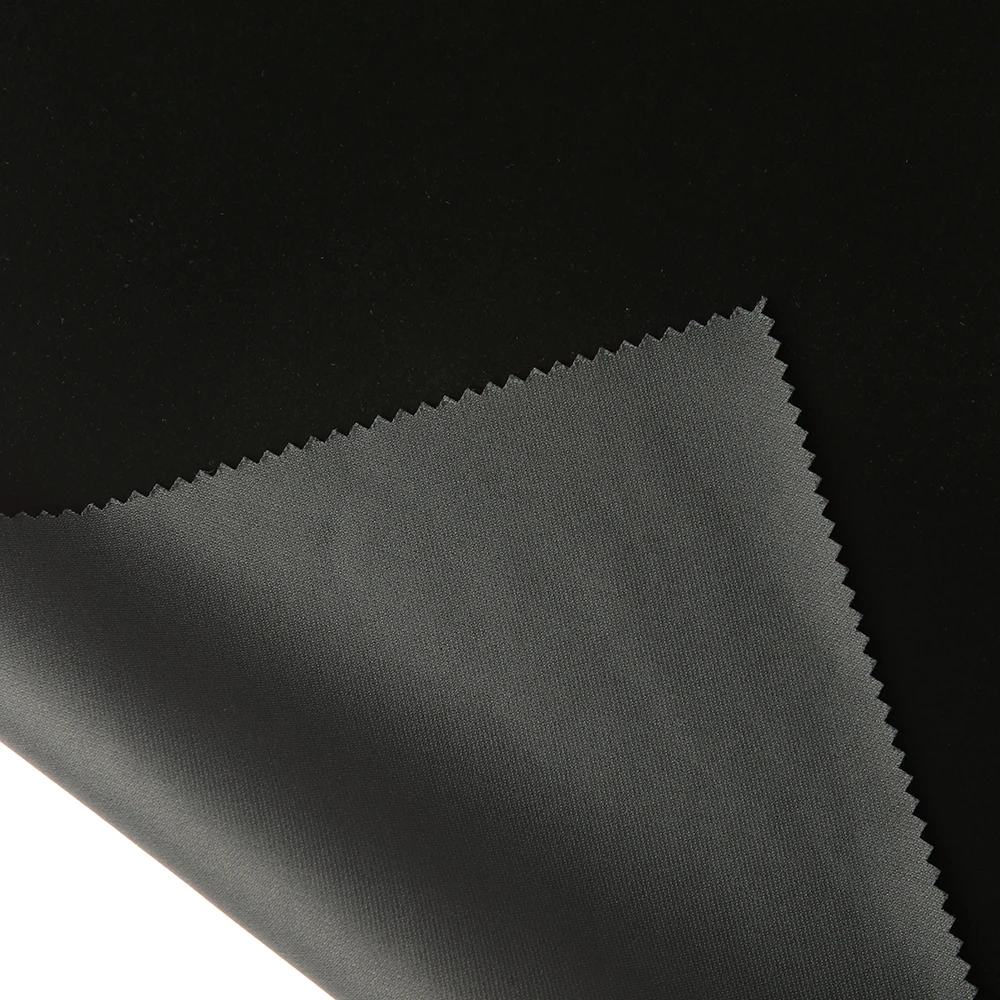 OEM factory supplier solid colors weft plain polyester nylon 210gsm flock velvet fabric textile fabric for clothing