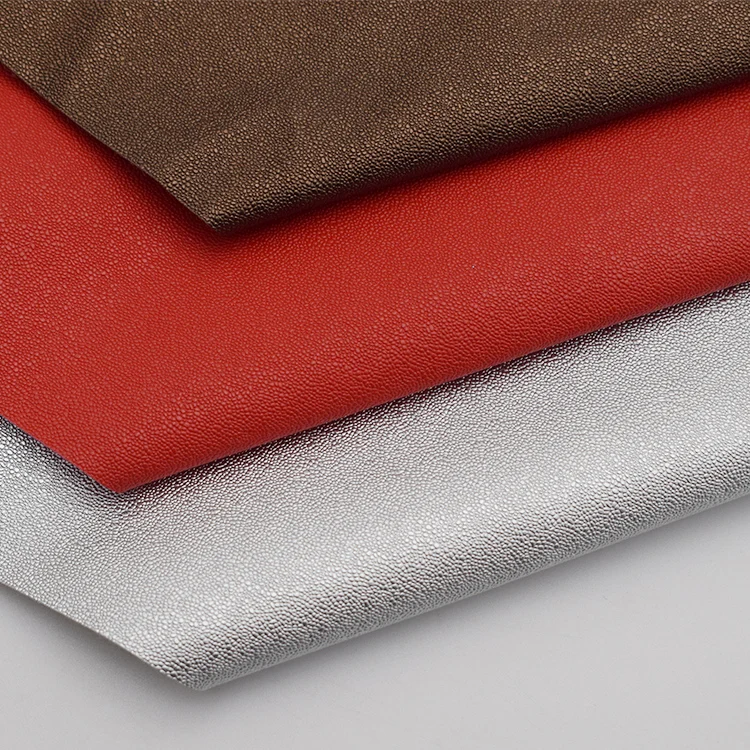 Guangzhou shaped grain embossed pu artificial leather for luggage packaging