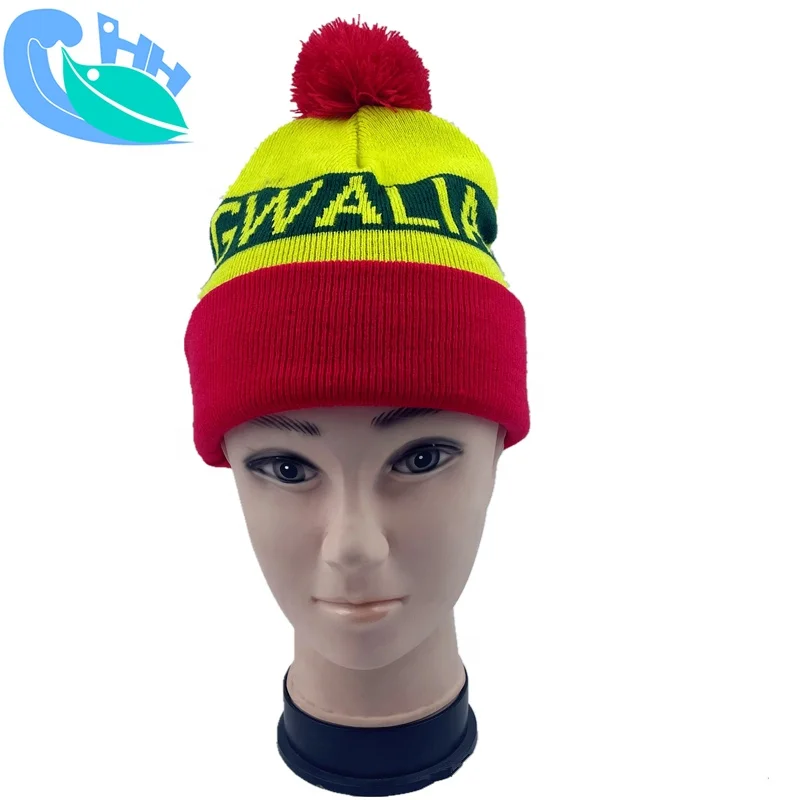 Unisex Winter Warm Ski Hat Toque Knit Bobble Hat Sport Beanie with Custom Embroidery Letters