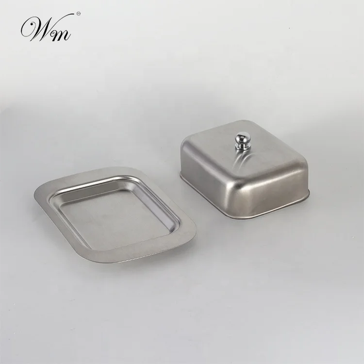 Stainless steel butter dish Set Butter Plate with lid