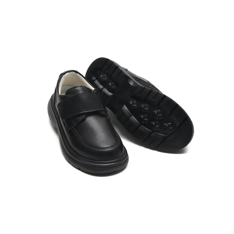 Back To School Black Shoes High Quality Teenage Boys And Girls Black Leather Shoes Students For School Performance Wearing