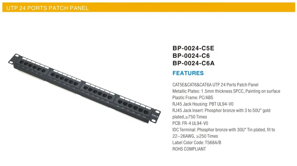 Лидер продаж высокое качество rj45 Cat6 24 порта
