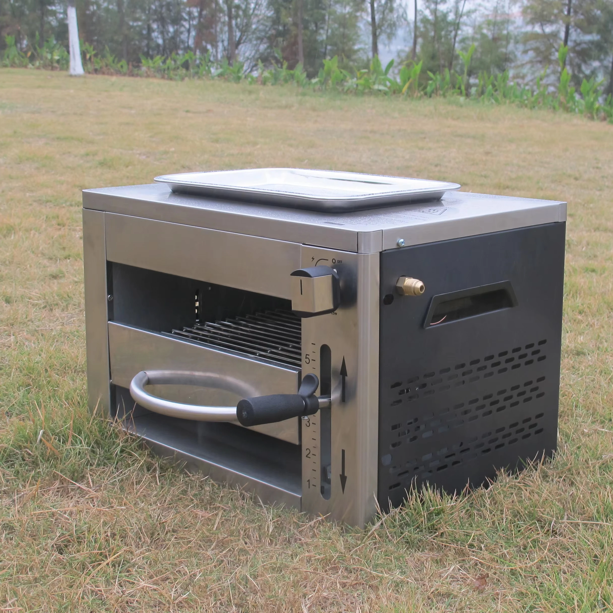 Commercial Large High BTU Durable Temperature Smokeless Gas Grill BBQ Barbeque Outdoor Portable RV Boat Camping Kitchen 762-06