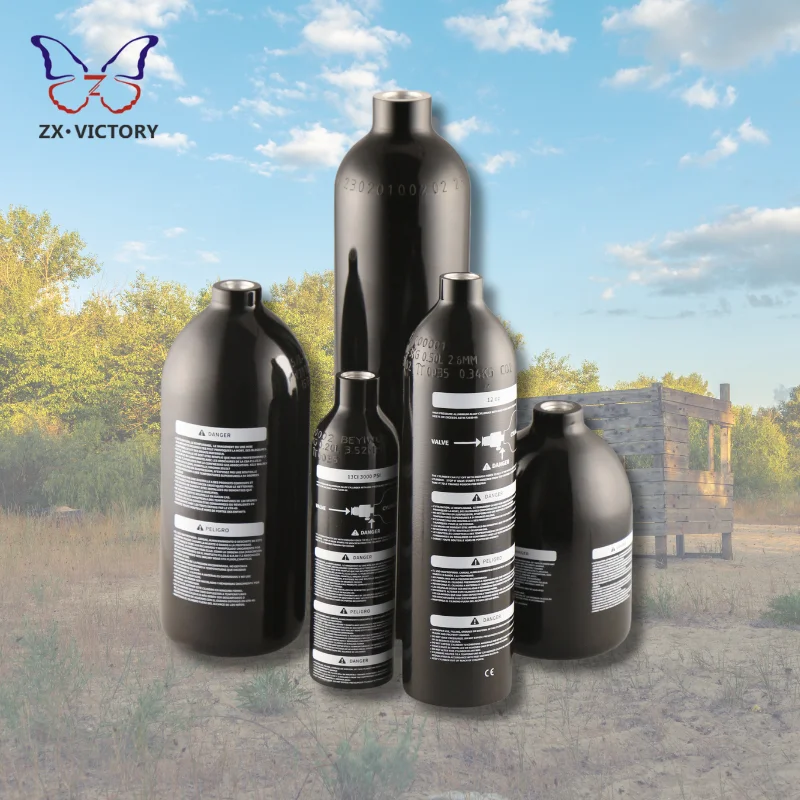 ZX 9oz 12oz 16oz 20oz 24oz ISO7866 PCP Aluminum Paintball Tank Cylinder CO2 Bottle HPA Tank Air Tank for paintball