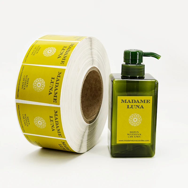 Custom packaging roll waterproof label sticker Logo vinyl waterproof printed labels for plastic bottles