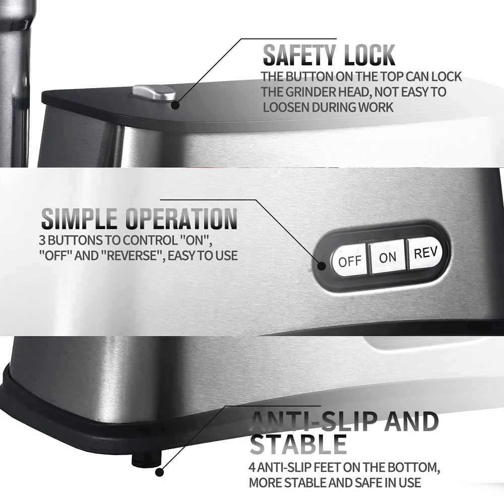 
Stainless Steel New Home Kitchen Power Small Electric Meat Grinder Machine 