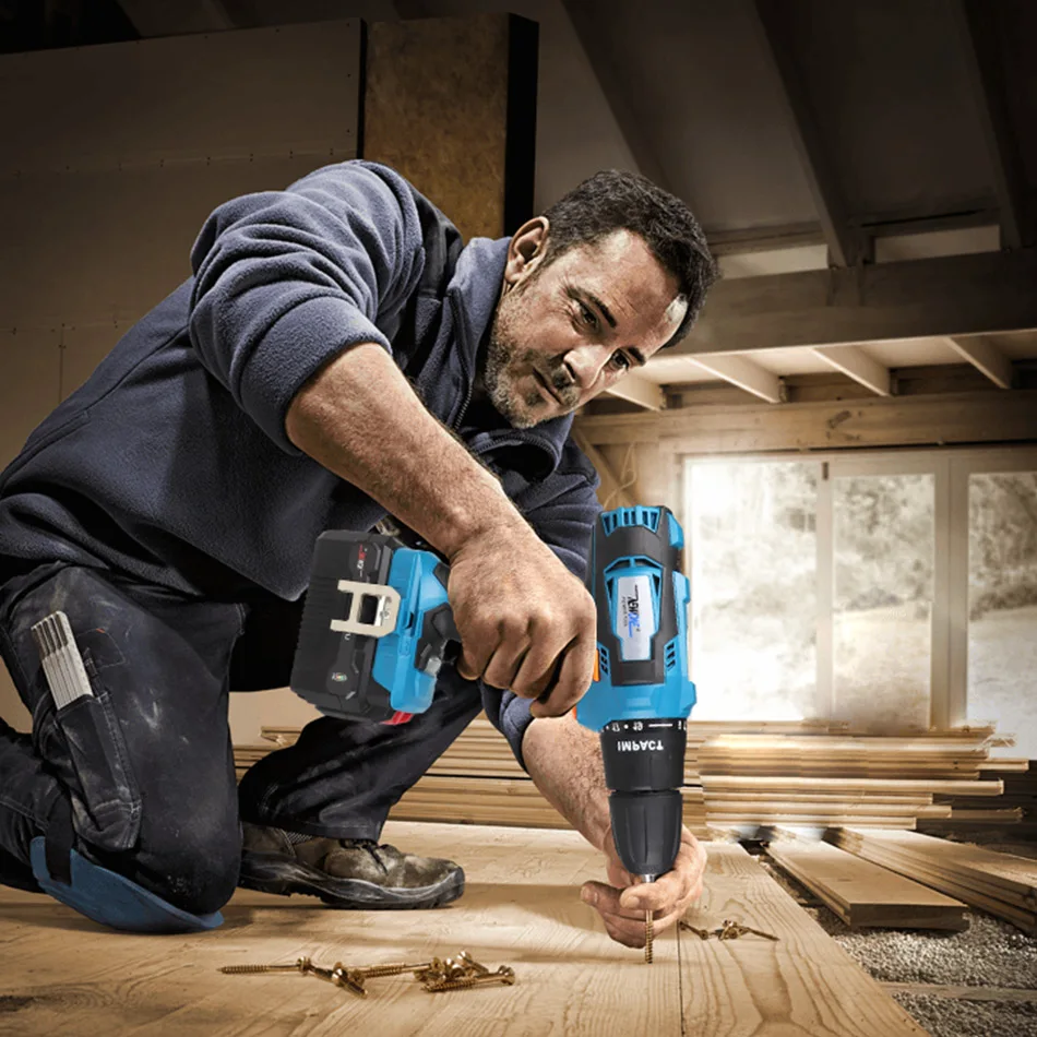 NEWONE Electric Power Tool 20V Li-ion Cordless Impact Drill/Screwdrive Rechargeable Drill Max. 40Nm torque with Big Battery