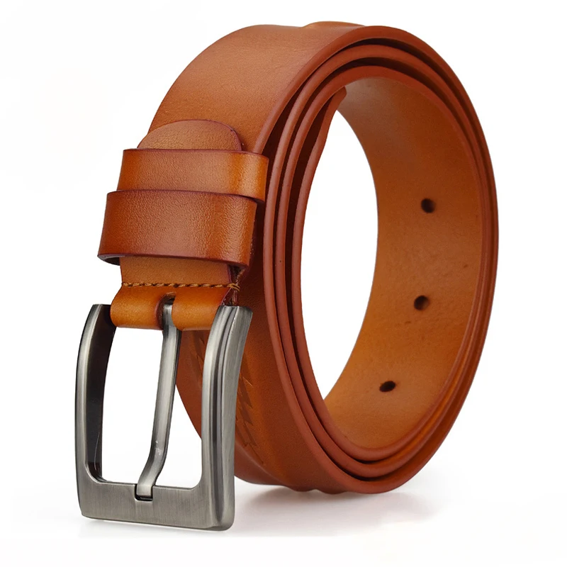 Wholesale Customized Luxury Leather Belt pin buckle Waisted Belt High Quantity Genuine leather Men Belt