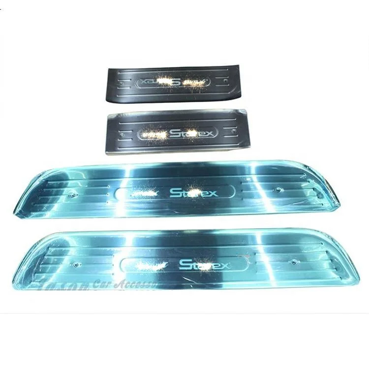 304 stainless steel led door scuff side step sill plates for hyundai grand starex H1
