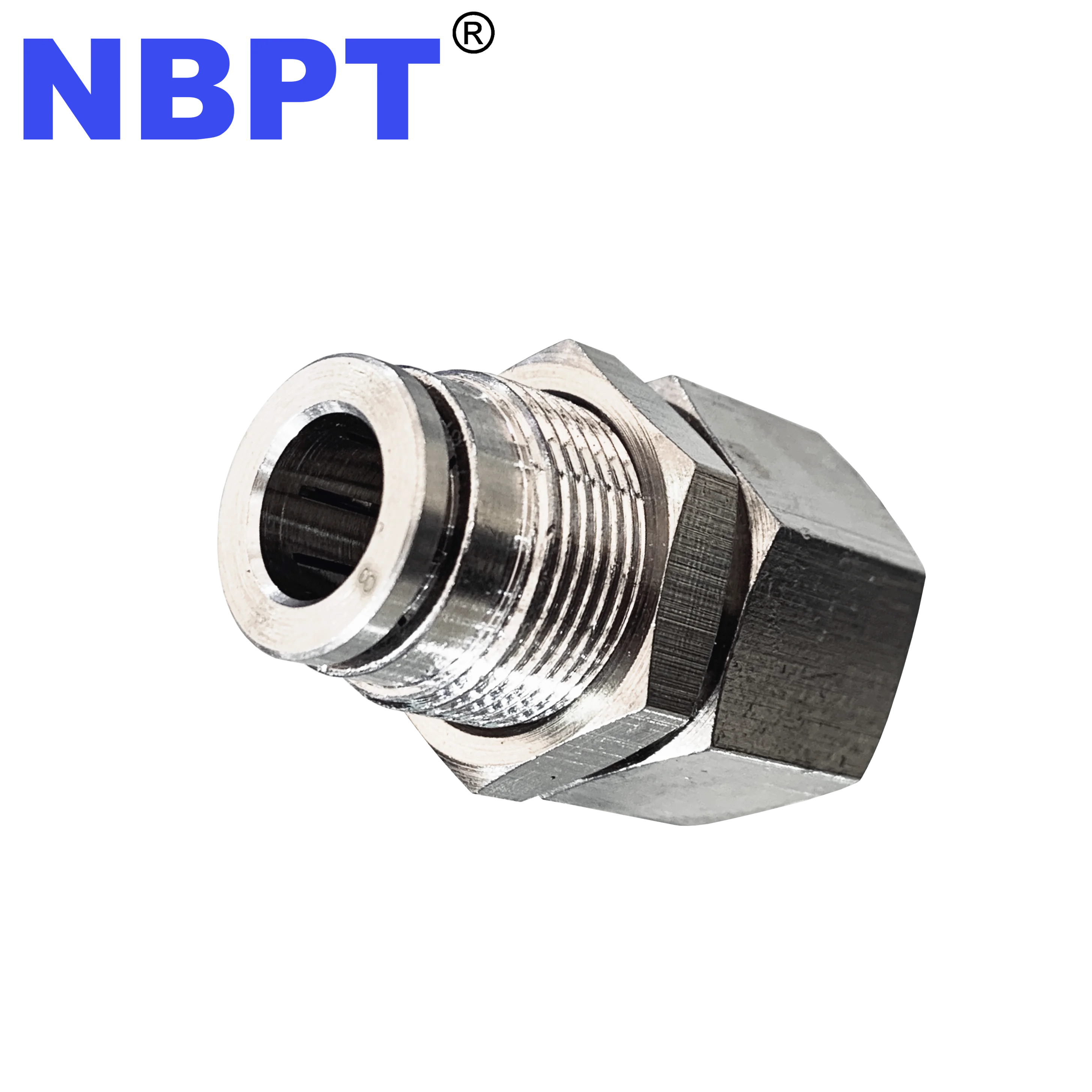 OD 4 6 8 10 12mm Internal Thread 1/8 1/4 3/8 1/2 BSP  NPT Thread Pneumatic Straight Bulkhead Female Stainless Steel Pipe Fitting