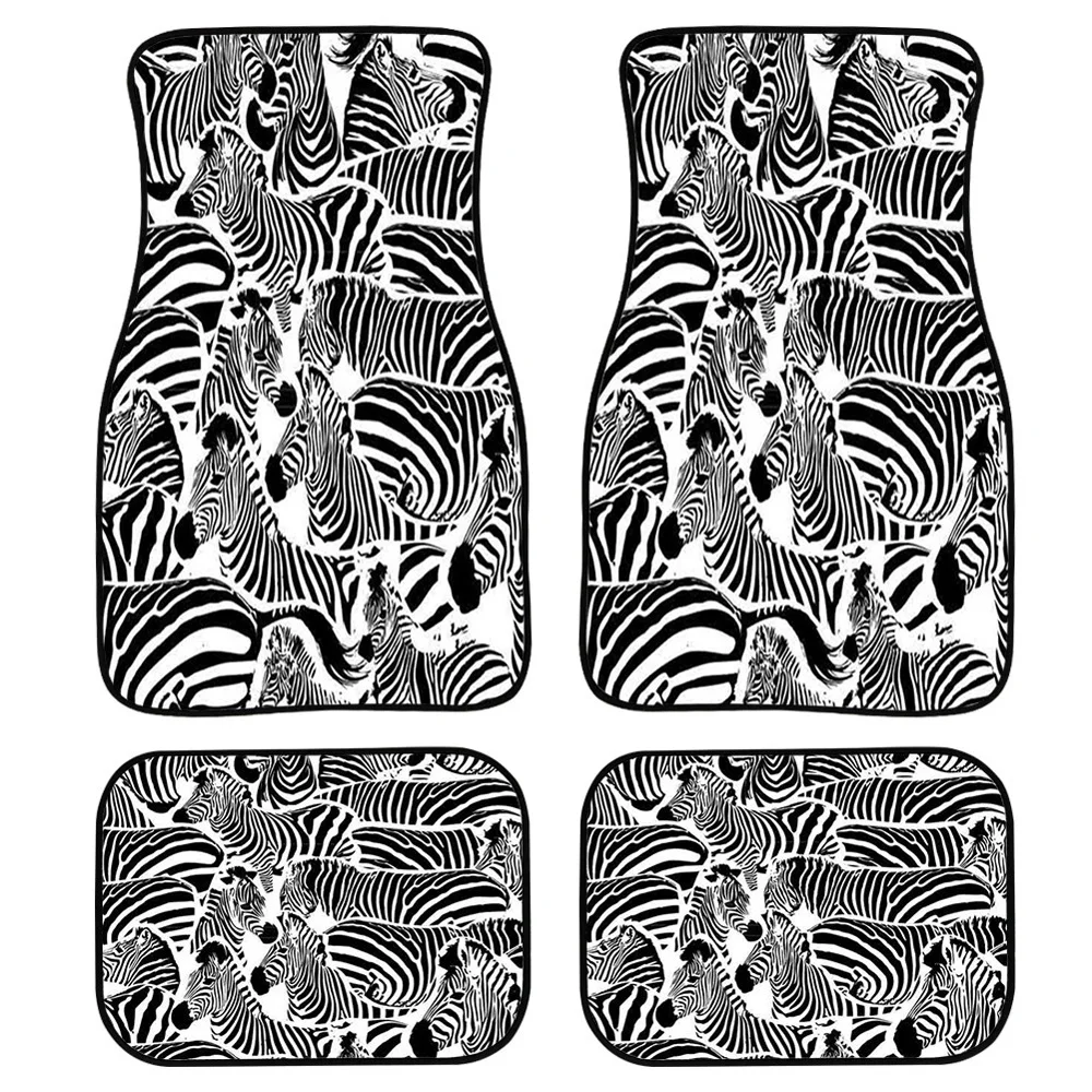 Wholesale Animal Pattern Cow Stripe Printing Supplies Car Wear-Resistant Rubber Polyester Creative Foot Mat