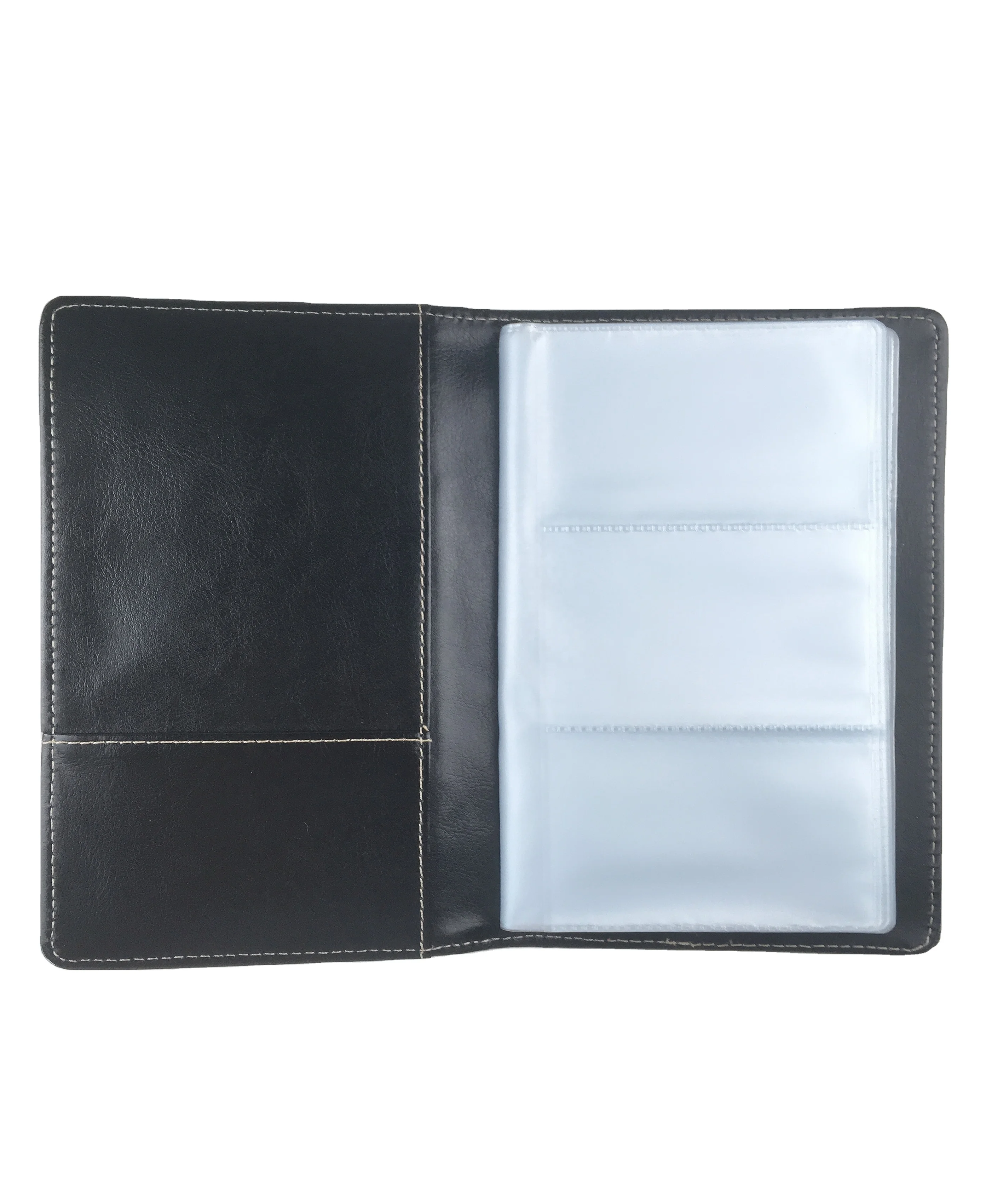 Custom black PU leather business  card album personal credit card holder