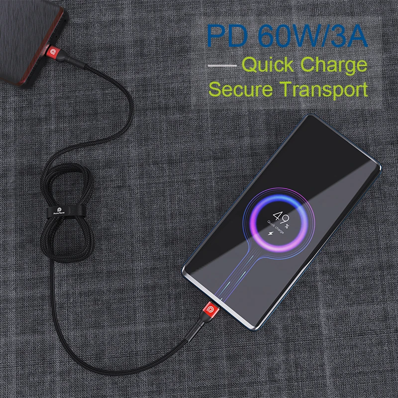 Кабель с разъемом usb-c PD 60 Вт 20В 3A Поддержка аудио видео 10 Гбит/с скорость передачи данных Usb 3 1 Gen2 Type-C Type C нейлон динамик пластиковые защитные пломбы для
