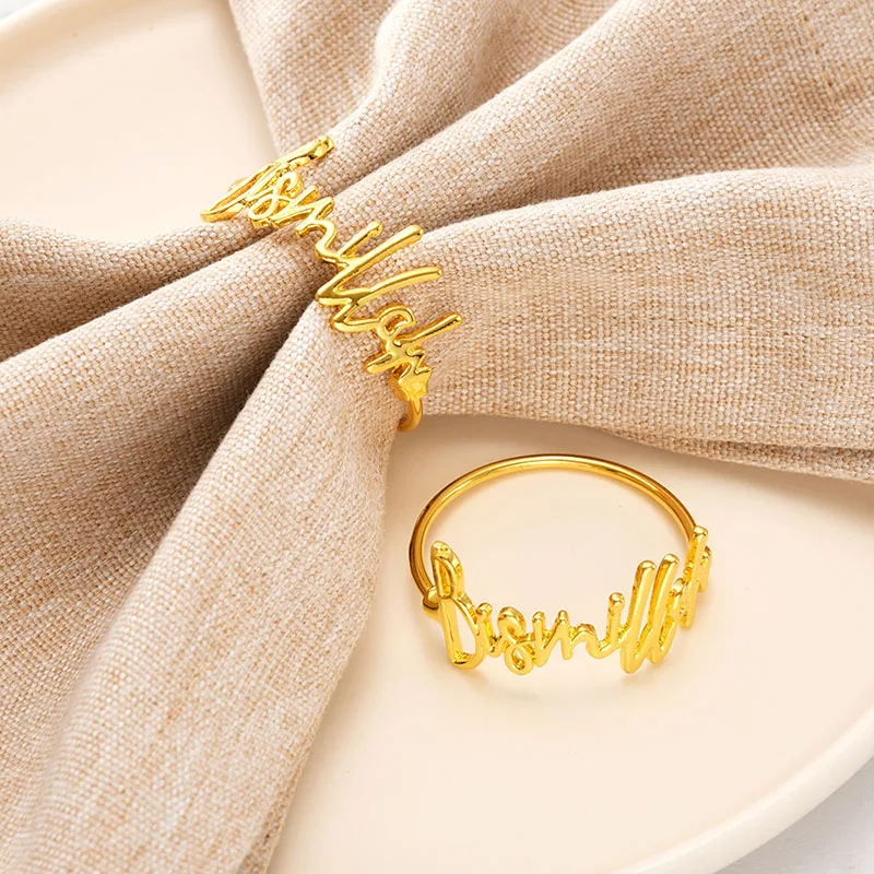 Bismillah Napkin Ring letter ring restaurant table setting napkin ring napkin buckle wholesale