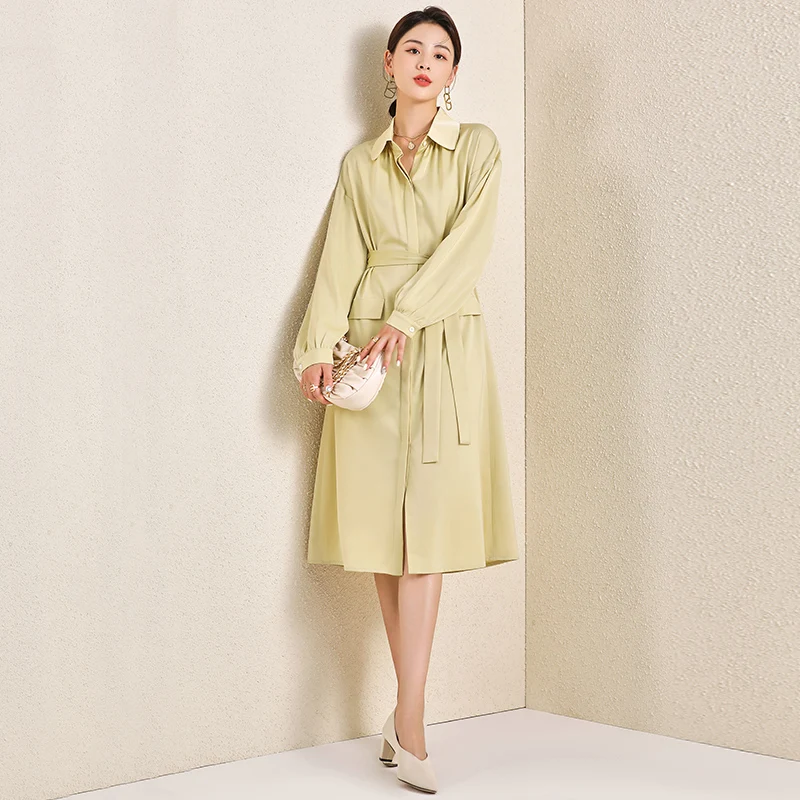 2022 Low MOQ OEM Clothing Manufacturers Custom midi shirt dress Causal Business Dress Long Blouse Latest Formal Dress for Woman