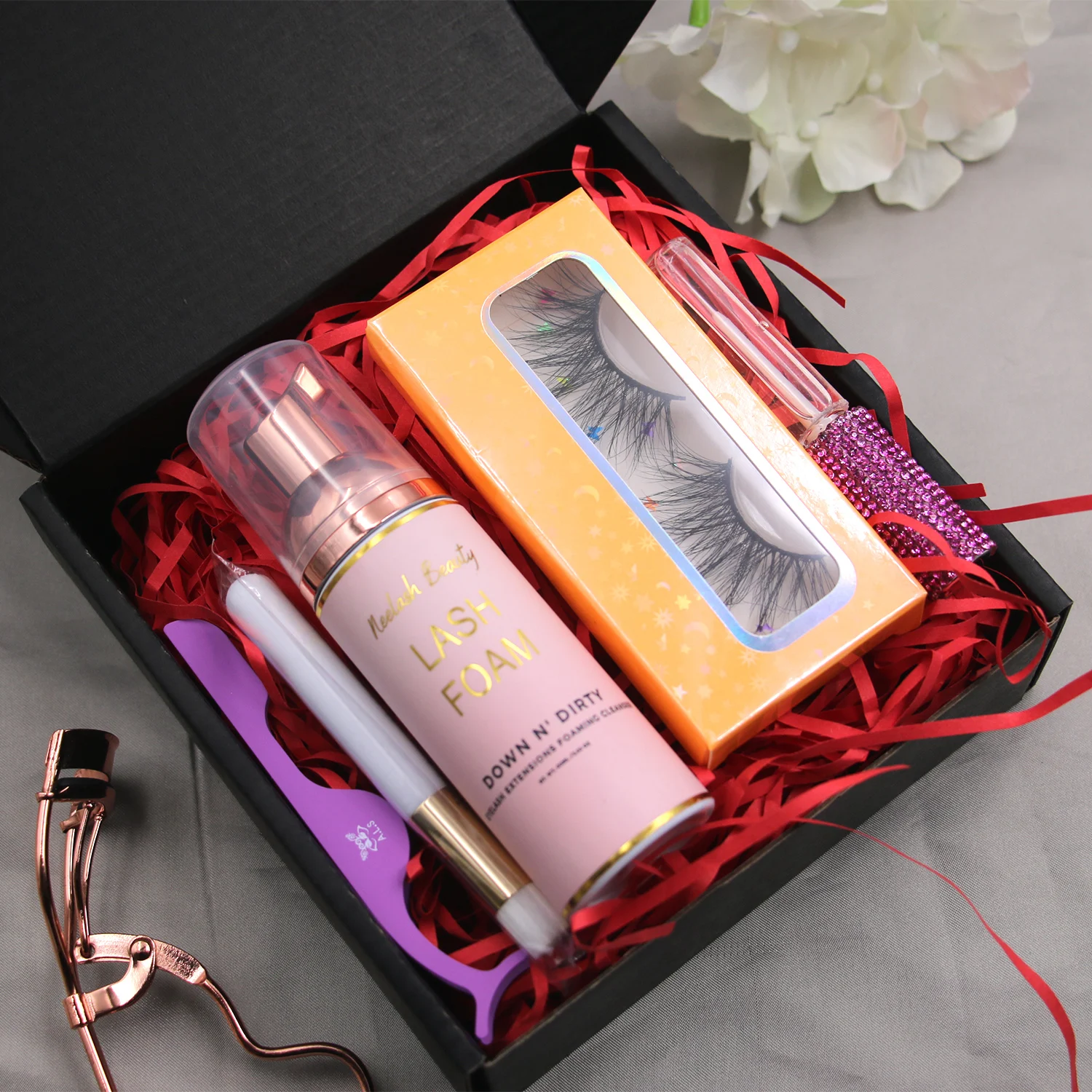wholesale private label eyelashes packaging box 18-25mm fluffy mink eyelashes vendor custom faux mink lashbox