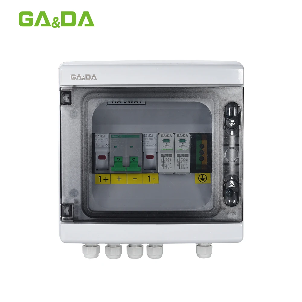 GDS-PV1/1 IP65 1 IN 1 OUT 1 Strings 15A 500V 1000V DC Solar PV Array Combiner Box Solar control box